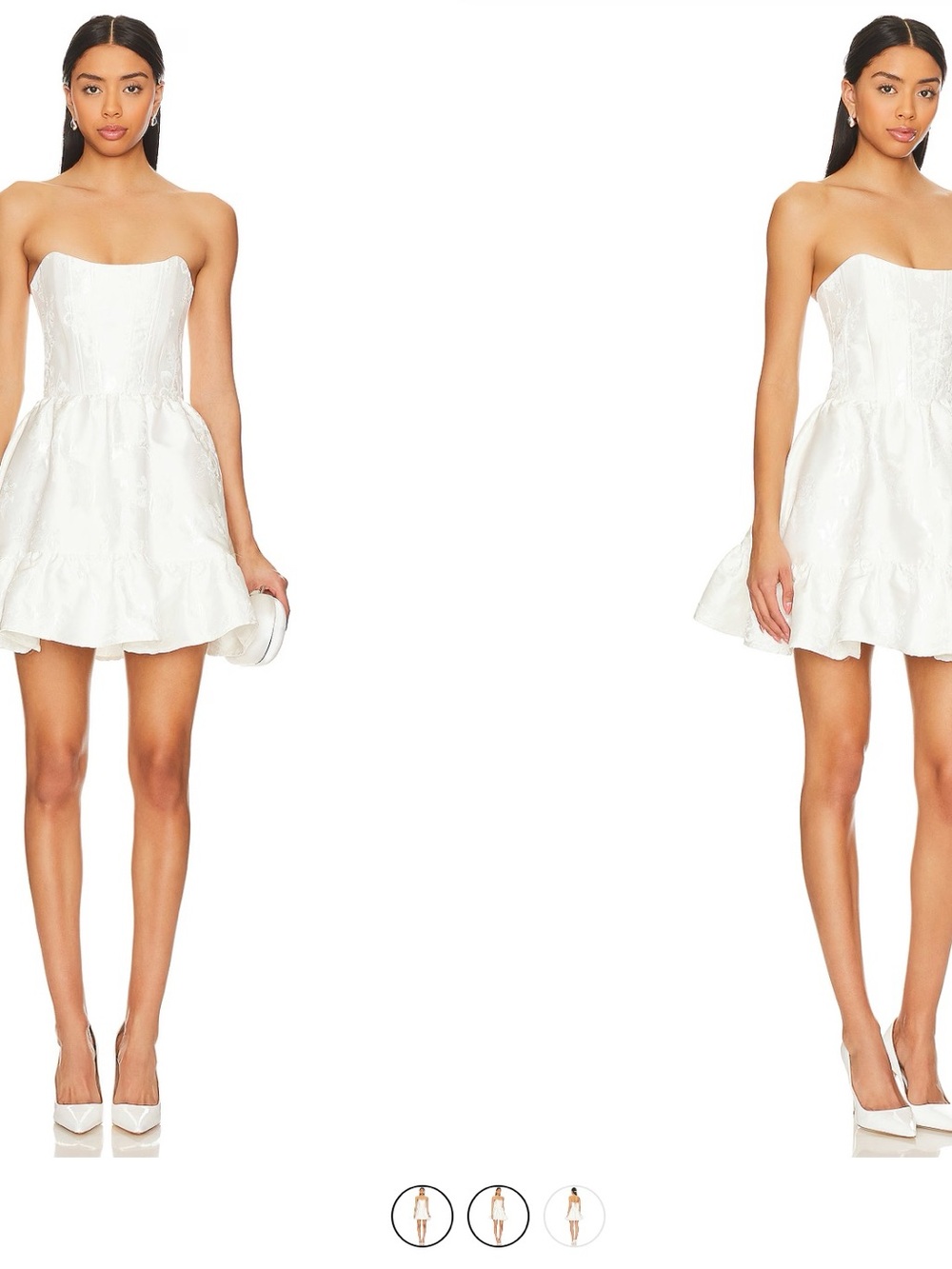 Victoria Chapman Ginny Corset Mini Dress in White Baroque Floral